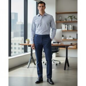 Ermenegildo Zegna Regular‎ Fit Striped Cotton Shirt Size 16 1/2